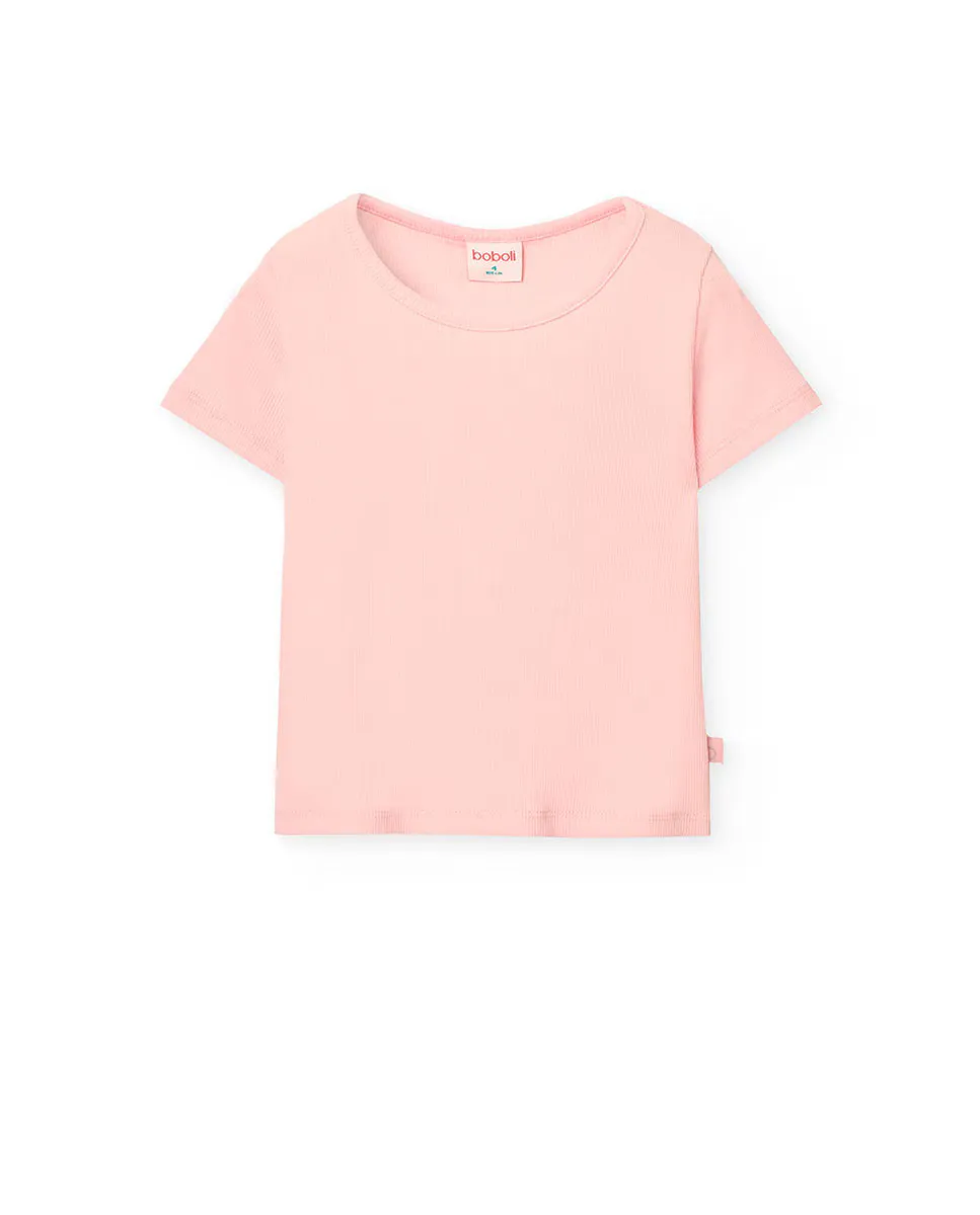 

Футболка для девочек с короткими рукавами и круглым вырезом Boboli, цвет Rosa