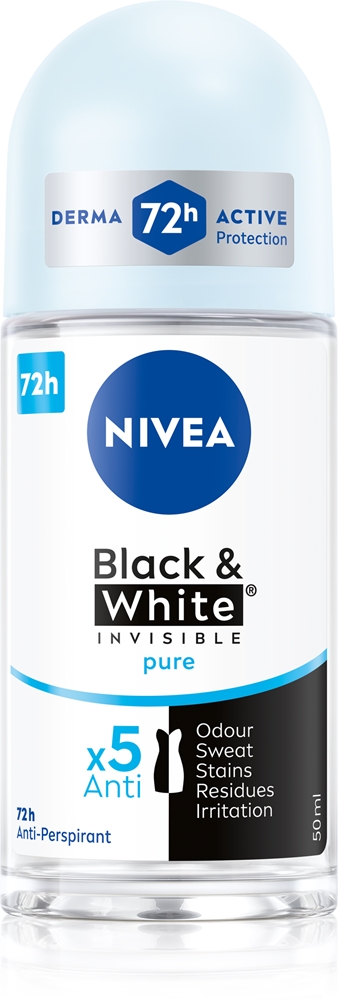 

Невидимый черно-белый шариковый антиперспирант Nivea, 48h 50 мл