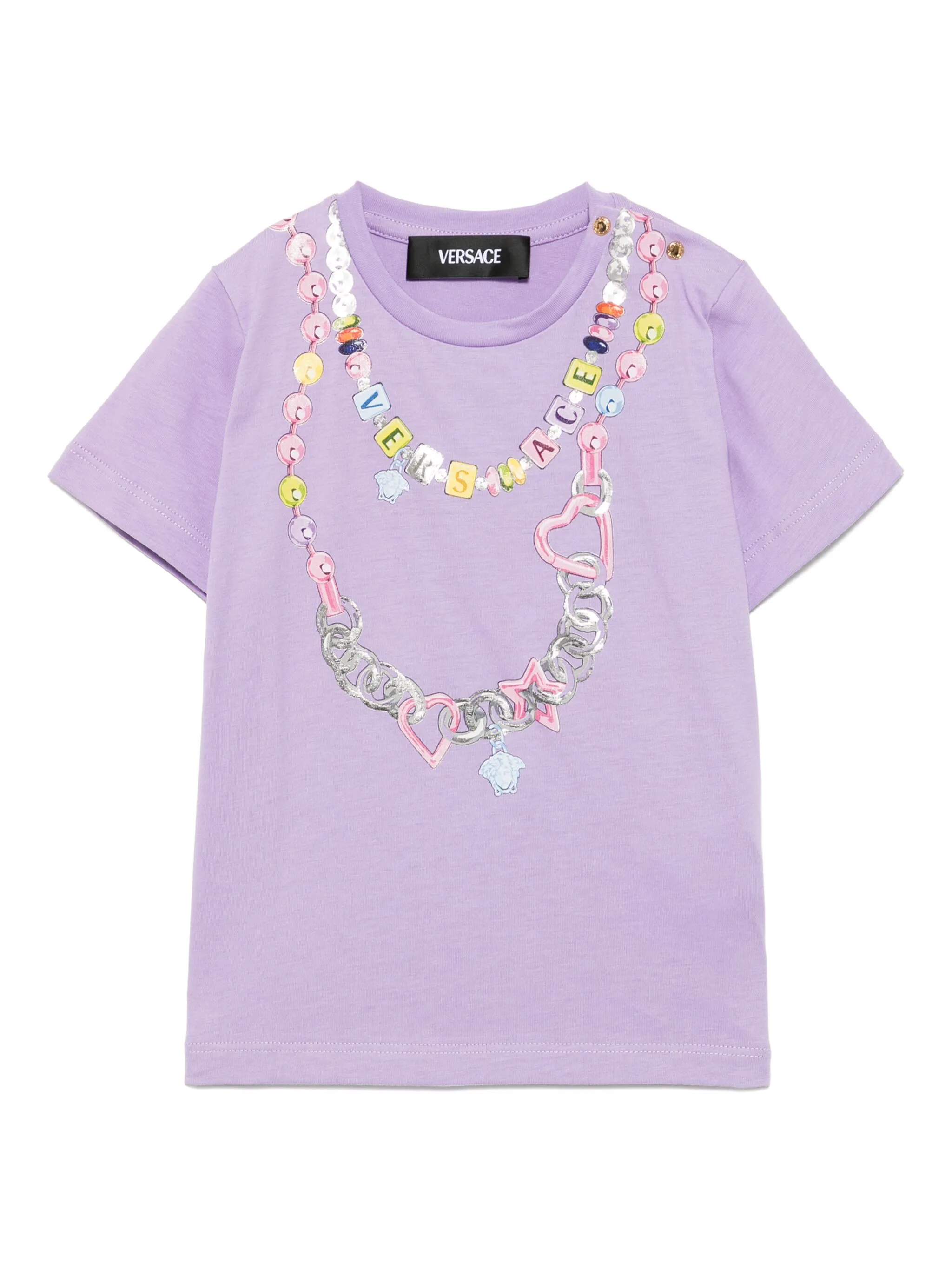 

Футболка с графичным принтом Versace Kids, фиолетовый