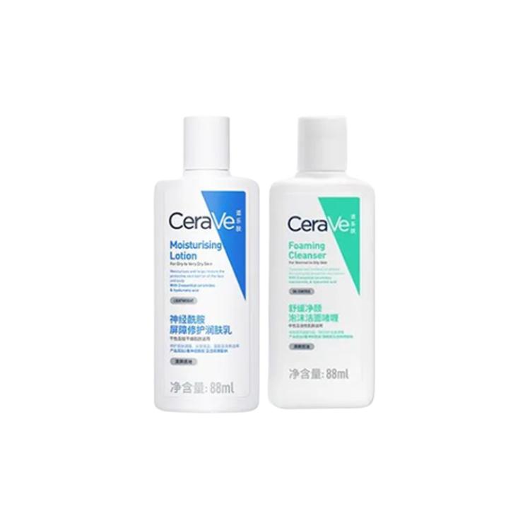 

Набор AHA очищающее средство лосьон, уходовый набор стабилизирующий увлажняющий и питающий 30мл+30мл CeraVe