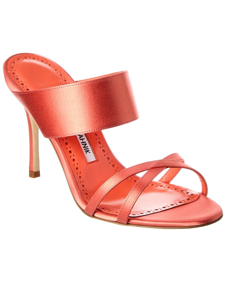 Атласные сандалии Manolo Blahnik Gueypla 90, розовый