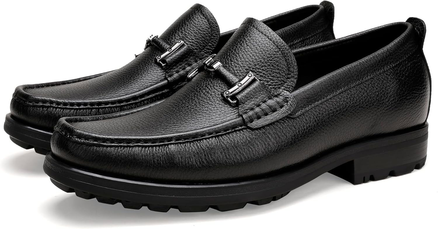 

Мужские классические туфли-слипоны, формальные кожаные лоферы с пряжкой, деловые, свадебные, на вечеринку и повседневные, размеры 7-12 Generic, черный