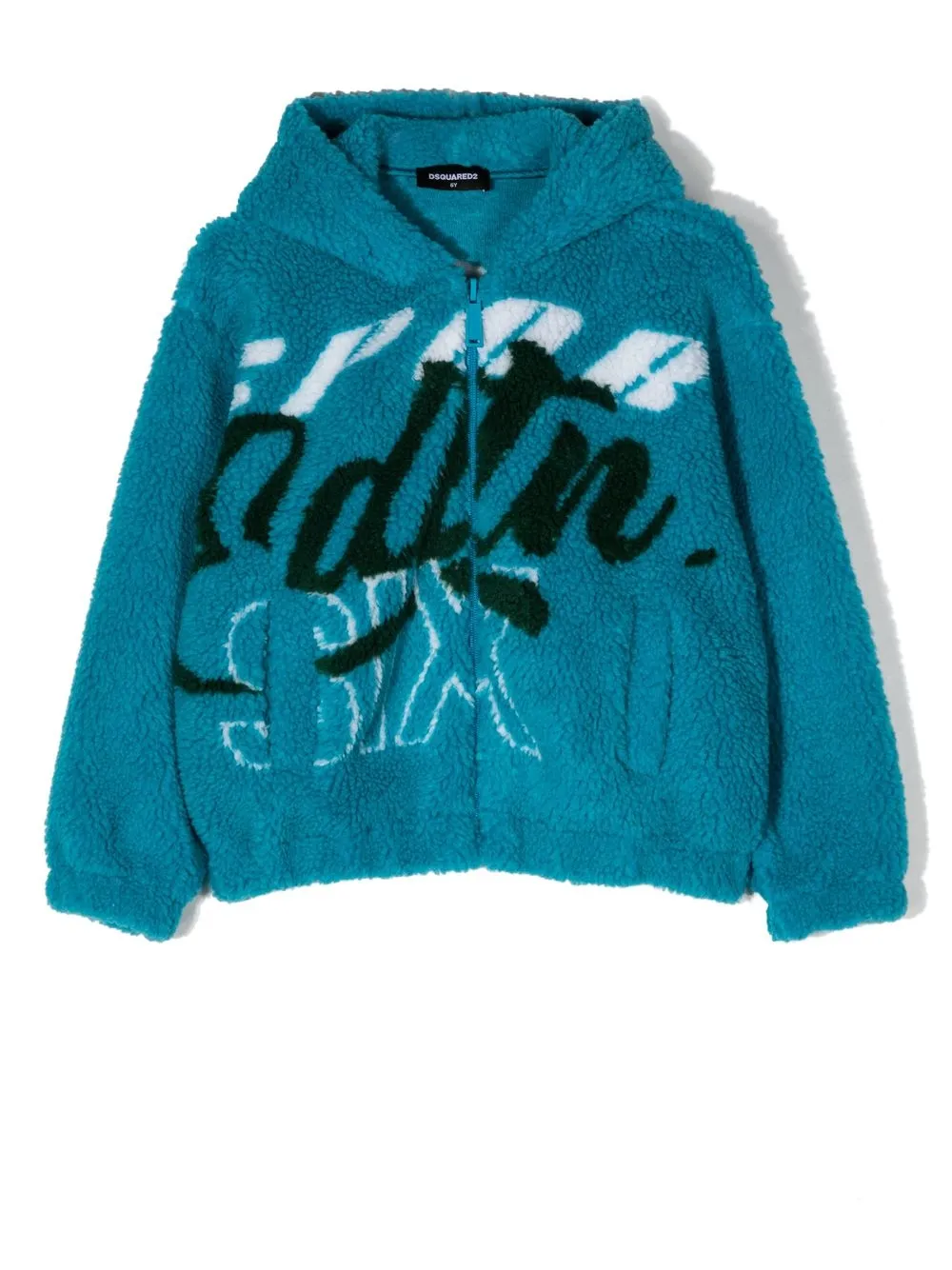 

Куртка на молнии с капюшоном и логотипом DSQUARED2 KIDS, синий