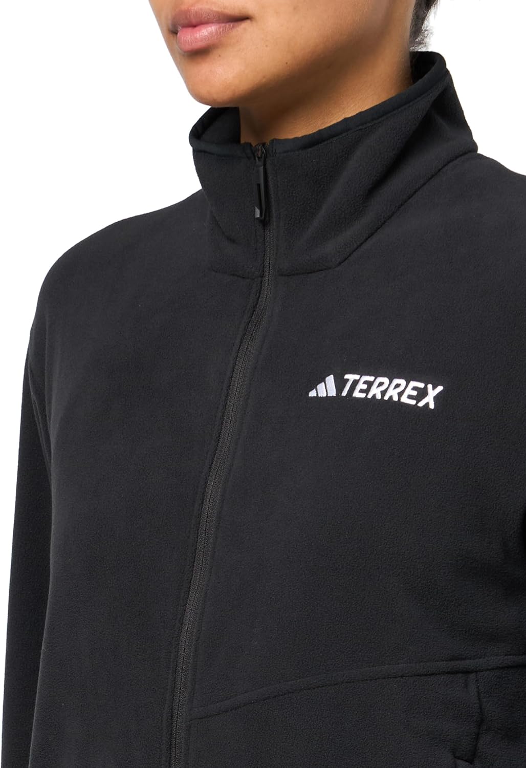 Женская флисовая куртка Adidas Terrex Multi с застежкой-молнией, черный — фото 3