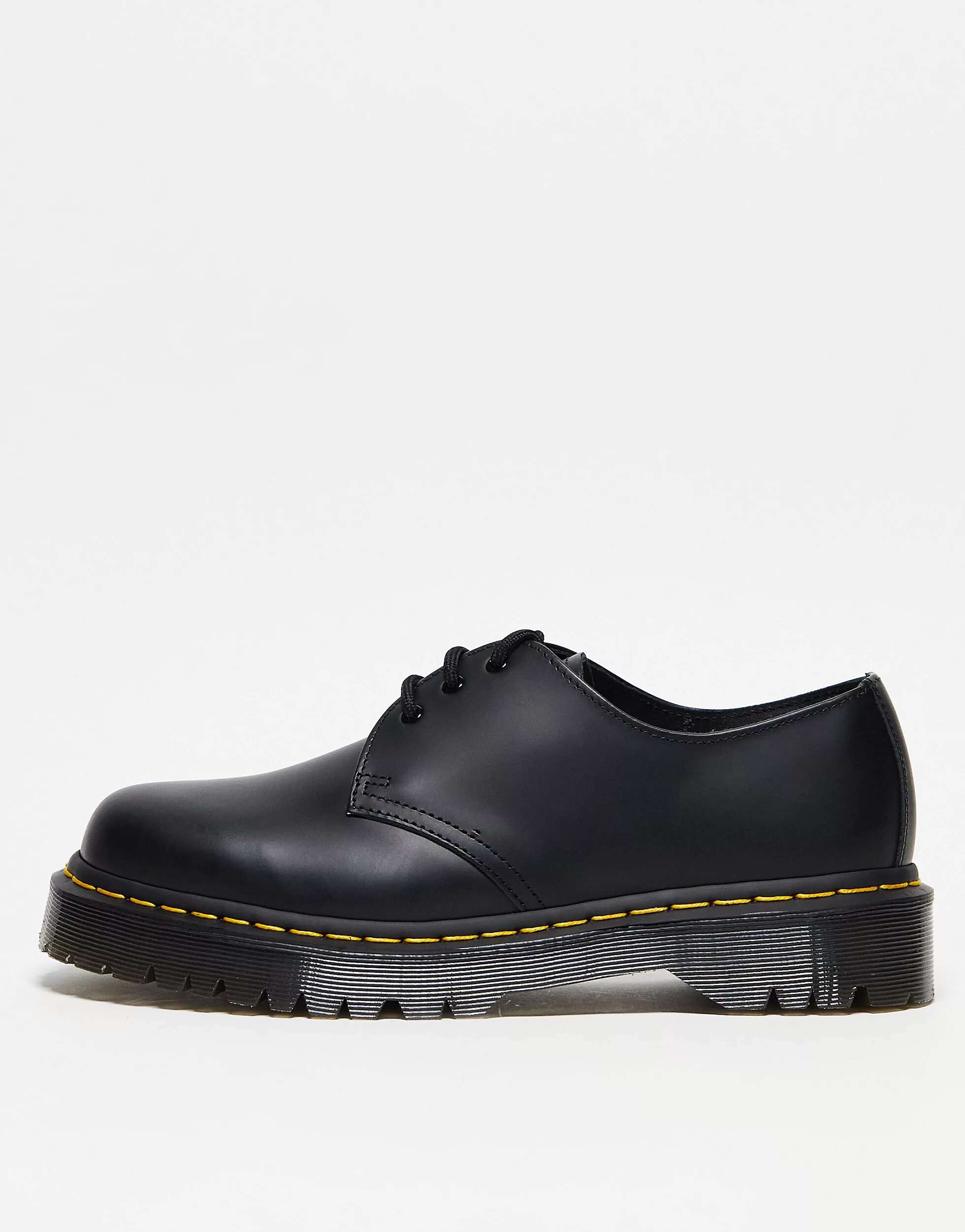 

Туфли Dr Martens 1461 Bex с 3 люверсами из черной гладкой кожи