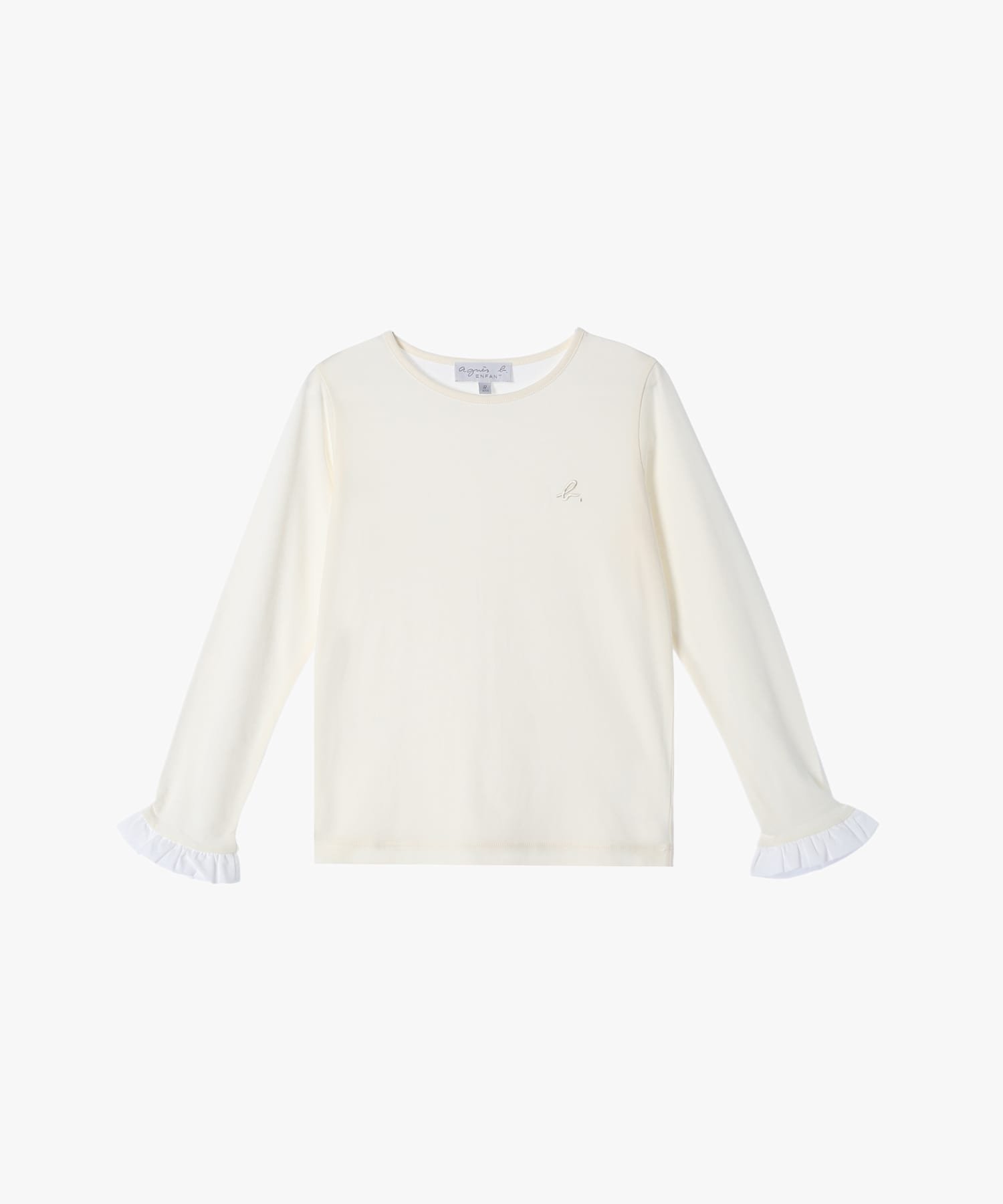 Детская хлопковая блузка с длинными рукавами и оборками Agnes b. ENFANT, Beige