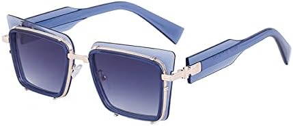 

Винтажные солнцезащитные очки 2027 года для женщин, из сплава, с черным градиентом, защита от УФ-излучения UV400, для мужчин, в стиле хип-хоп, для вождения MTZJH, Blue Gray