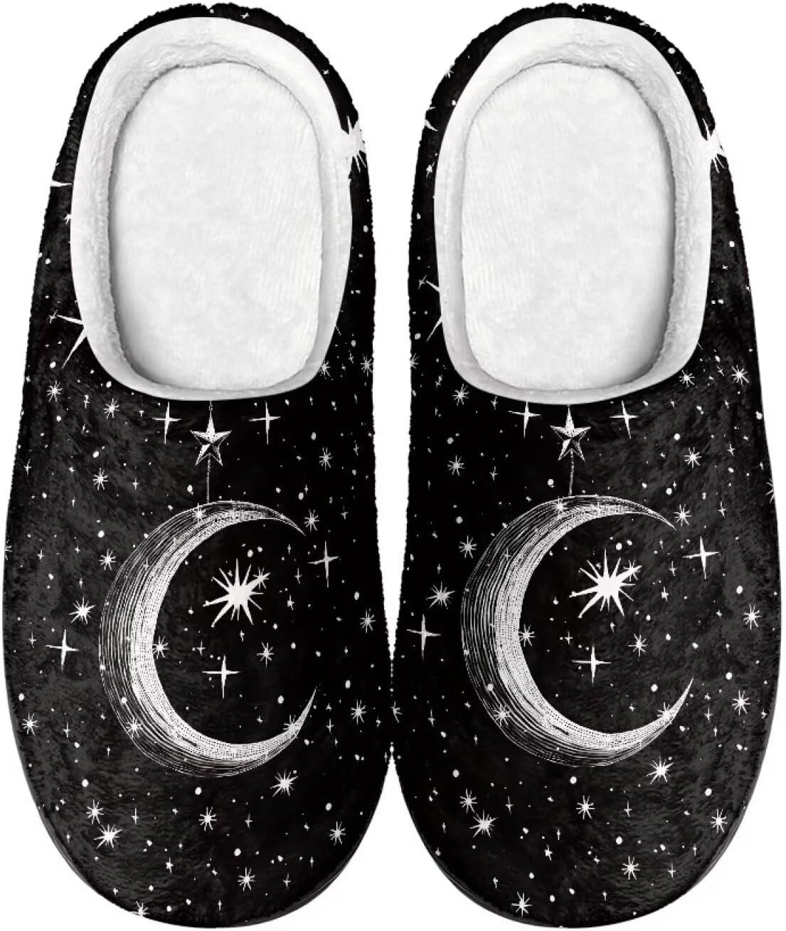 

Тапочки Flashideas для женщин и мужчин, мягкие, пушистые, теплые, домашние, с нескользящей подошвой, парные, повседневного стиля, Gothic Moon Stars 1