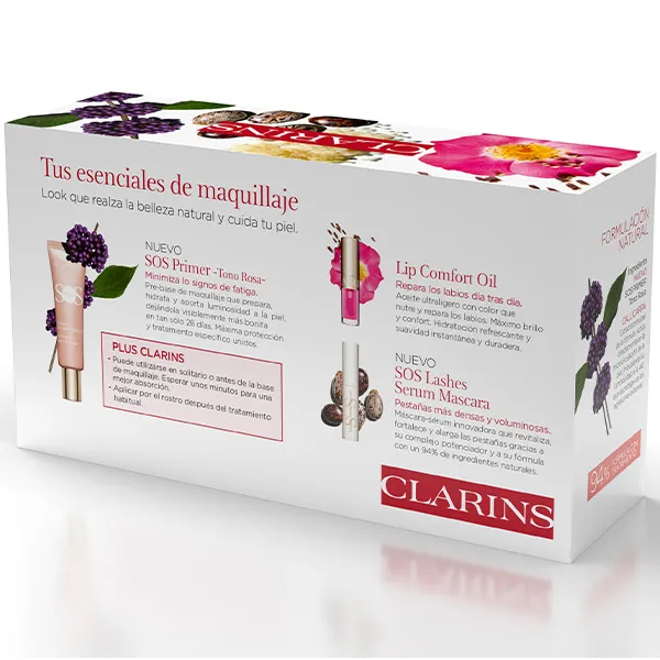 Набор для ухода Clarins SOS Primer Pink: Праймер, Масло для губ и Сыворотка для ресниц — фото 2