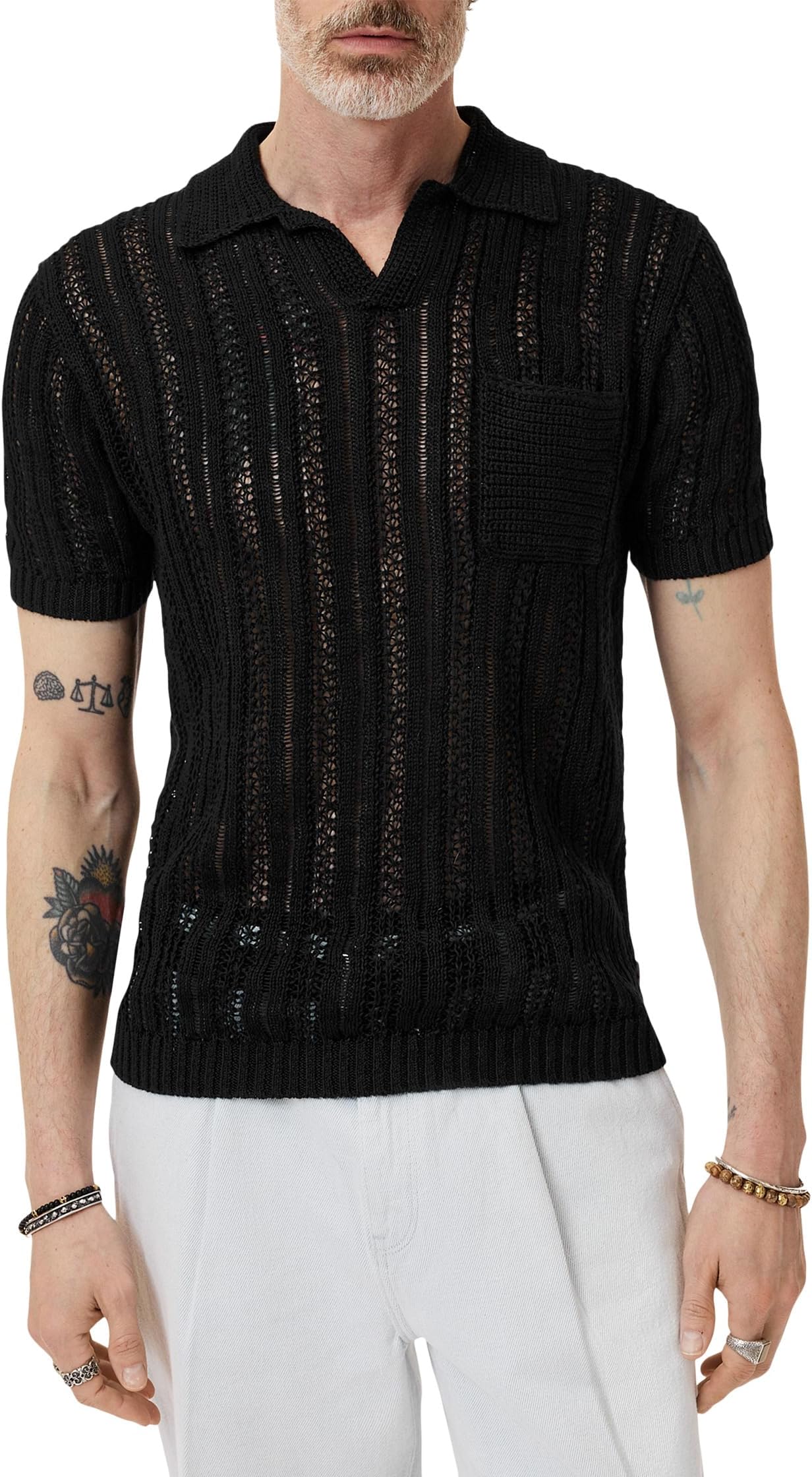

Свитер John Varvatos Odin Linen Sweater Polo Y2317S25, черный