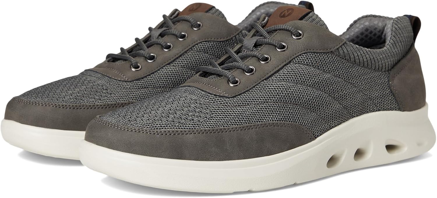 

Мужские кроссовки Nunn Bush с мокасиновой подошвой из трикотажа Ponte, гибридные оксфорды, повседневные, легкие, спортивного стиля, на шнуровке, серый