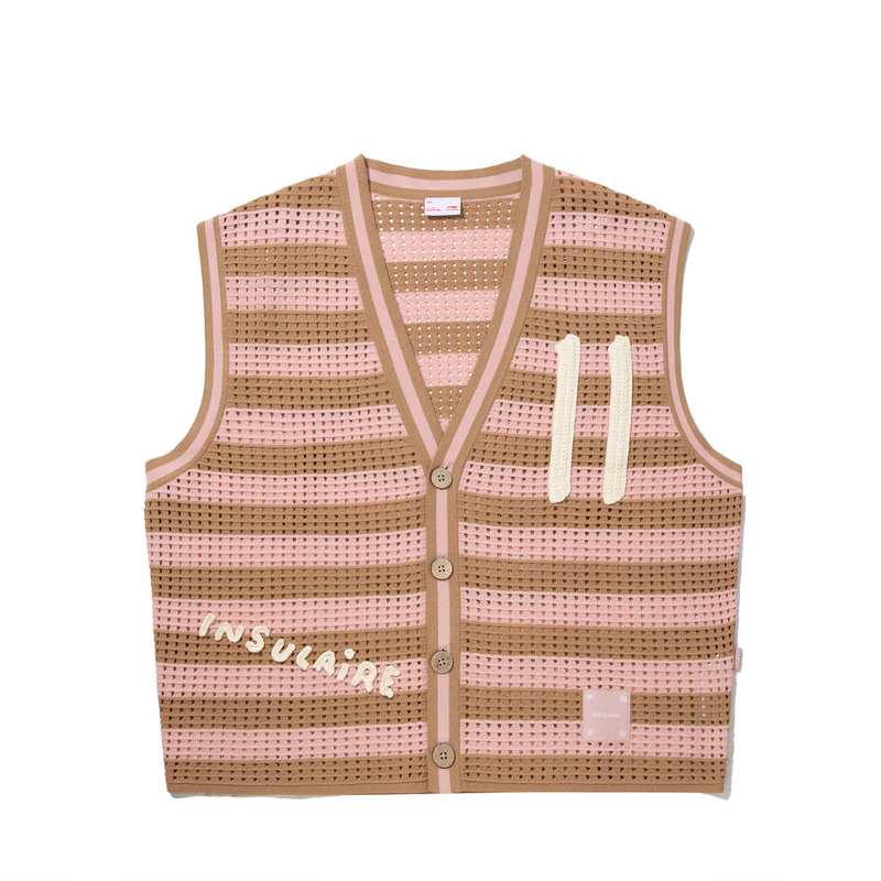 

LiNing Мужская жилетка миндально-персикового розового цвета, Almond/Peach Pink