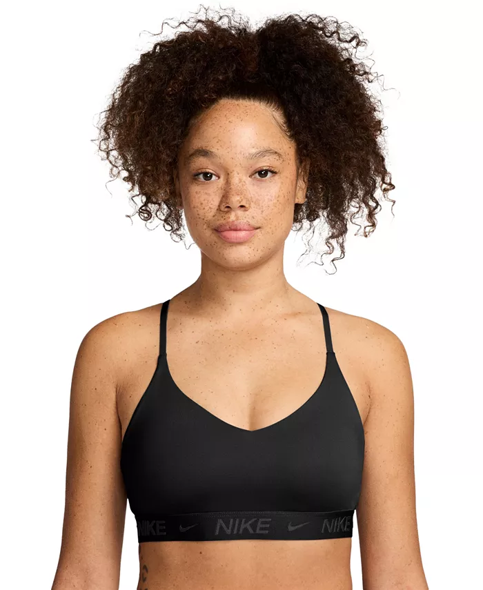 

Женский спортивный бюстгальтер Indy Light-Support с мягкими вставками Nike, черный