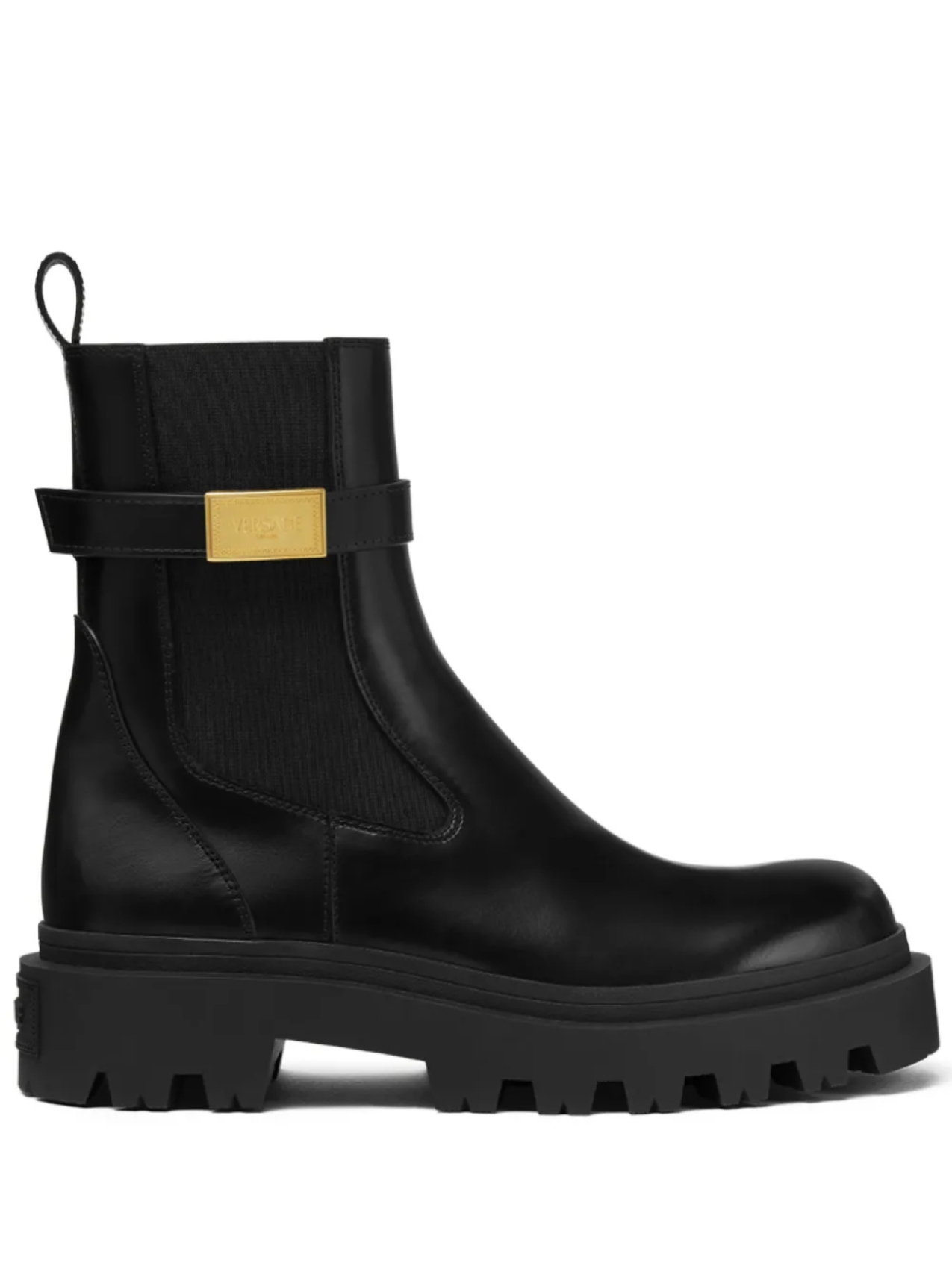 Versace кожаные ботинки, черный