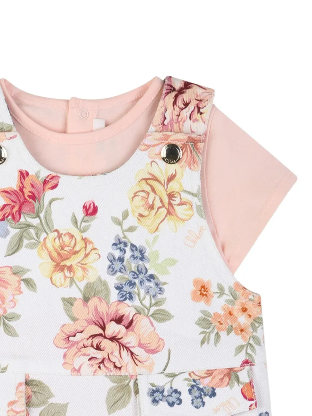 Комплект для новорожденного с цветочным принтом Chloé Kids, розовый — фото 4