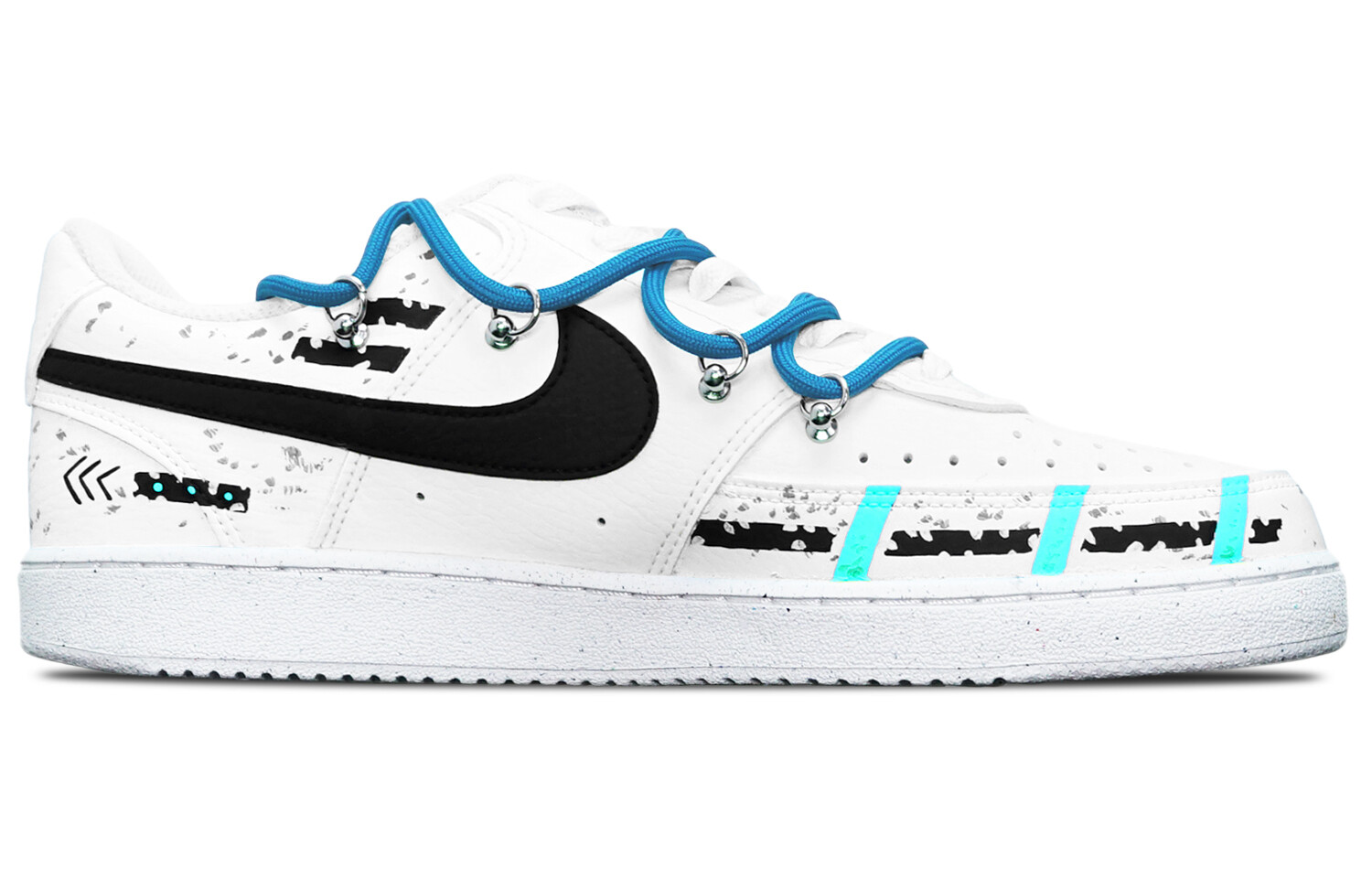 

Кроссовки Nike Court Vision 1 Skateboard Shoes Men Low-Top Black White Blue