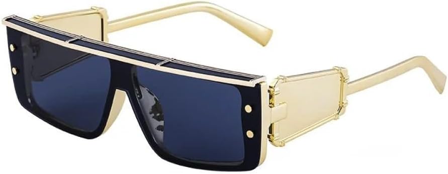 

Солнцезащитные очки в стиле стимпанк прямоугольной формы для женщин, роскошные модные маленькие солнцезащитные очки для мужчин, цельные солнцезащитные очки в стиле панк LVTFCO, Black Gold