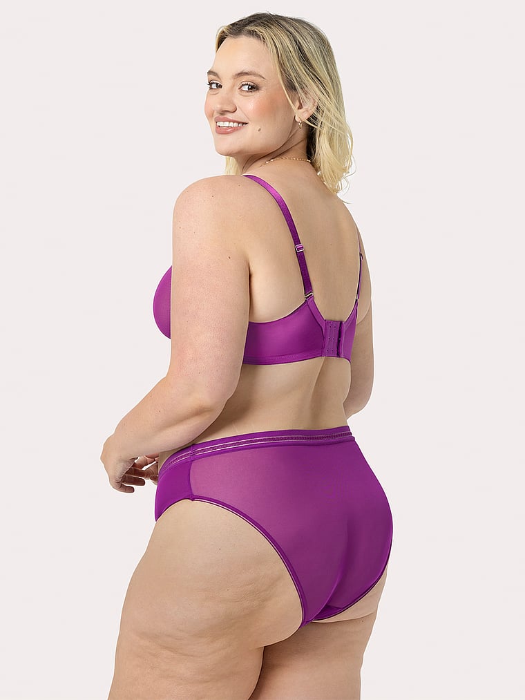 

Трусики-Слипы из прозрачной сетки с высоким вырезом Curvy Couture, цвет berry bliss