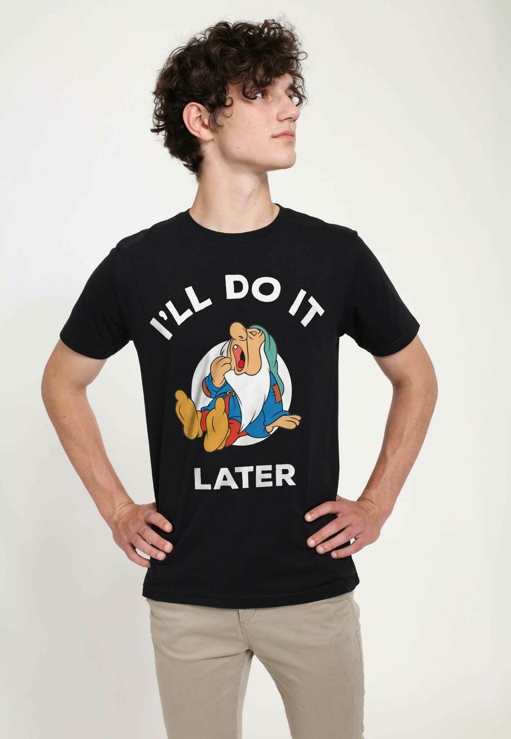 

Футболка с принтом SNOW WHITE DO IT LATER UNISEX Henry Tiger, черный
