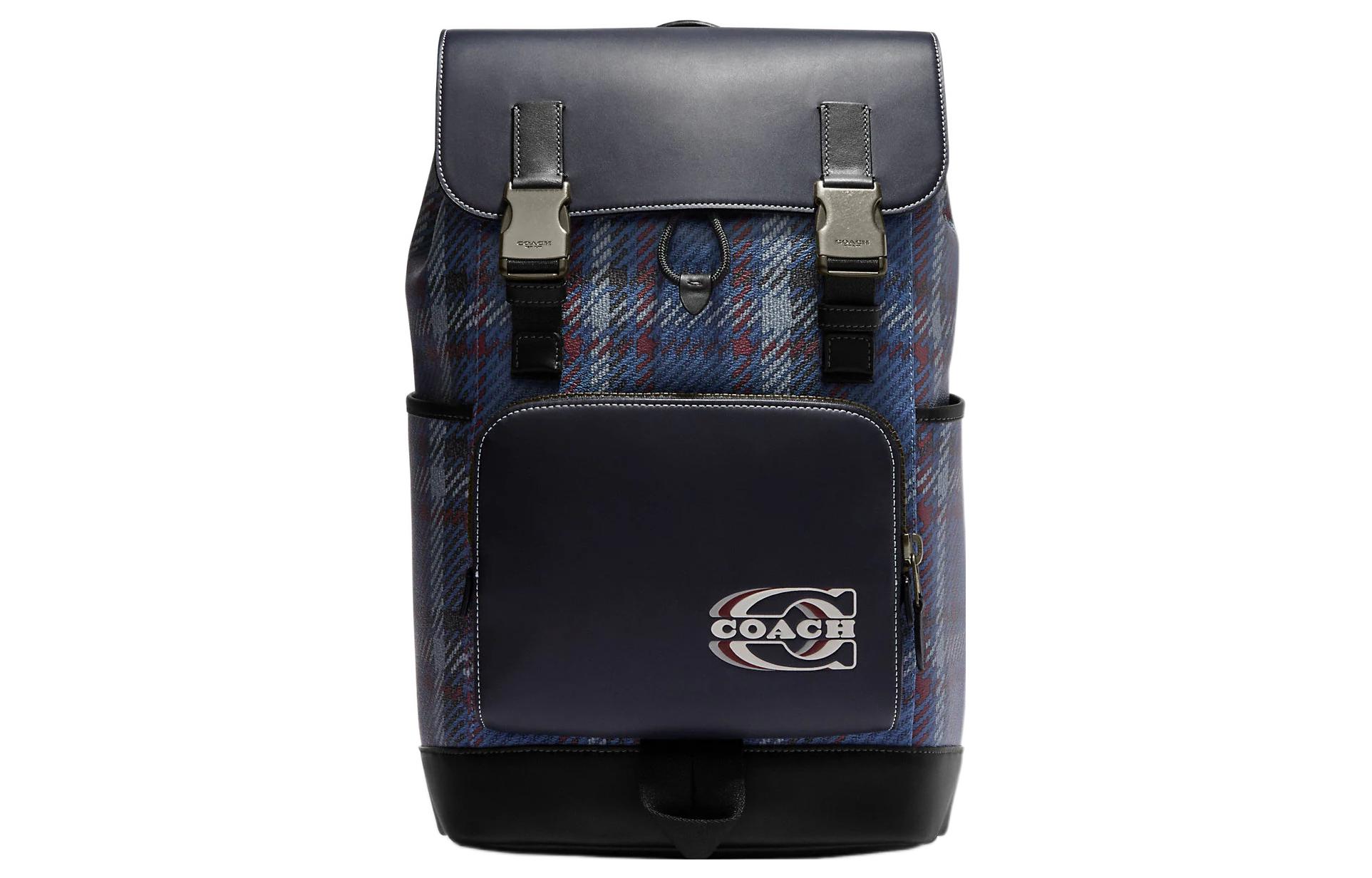 

Рюкзак Coach для туб с холщовым корпусом и сумкой для хранения из телячьей кожи Мужской морской синий