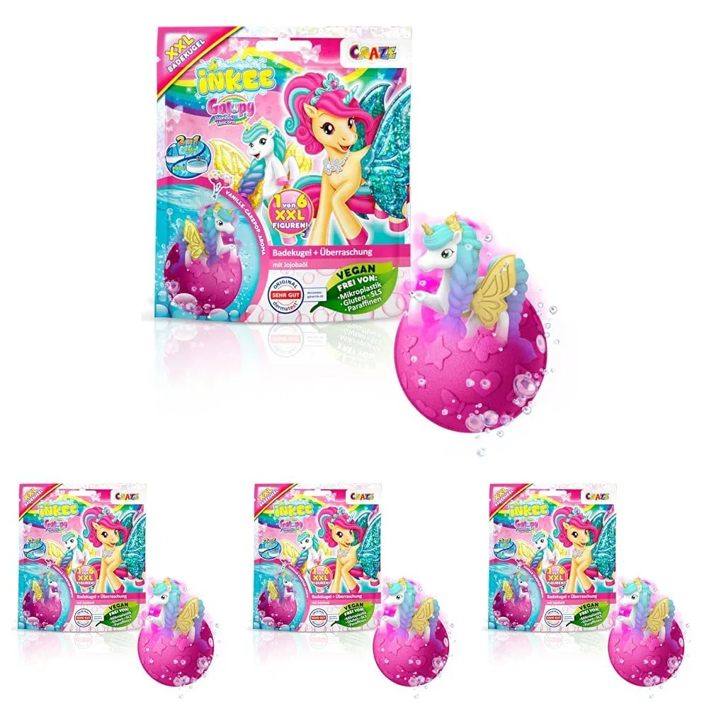 Набор бомбочек для ванны INKEE Surprise XXL Galupy Rainbow Unicorn, 180 г, 4 шт. Inkee