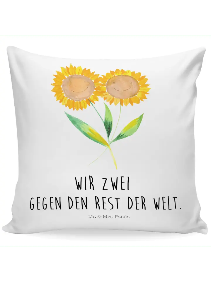 

Подушка Mr & Mrs Panda 40x40 Blume Sonnenblume, белый