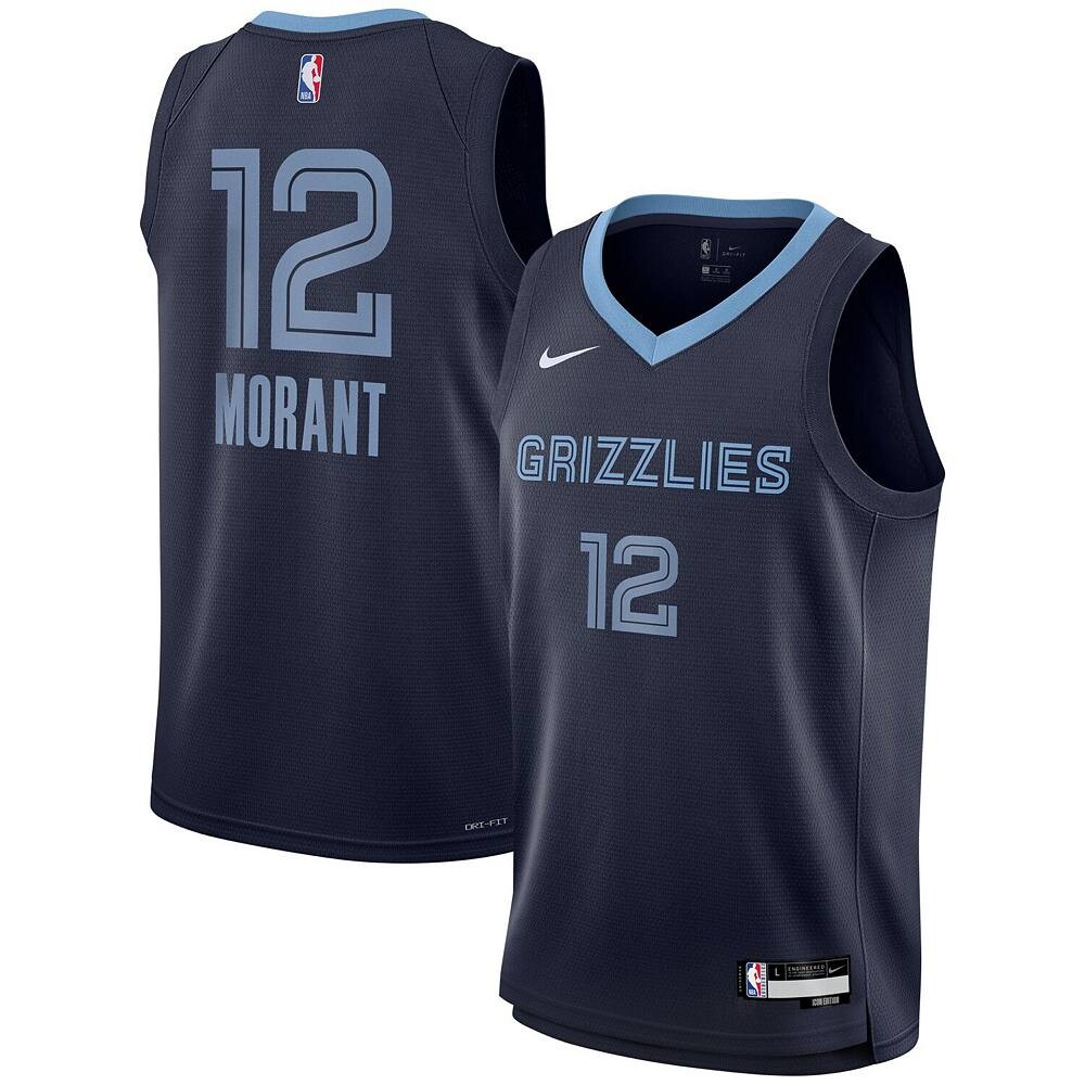 Молодежная футболка Nike Ja Morant Navy Memphis Grizzlies Swingman — Icon Edition, цвет Grz Navy — фото 2