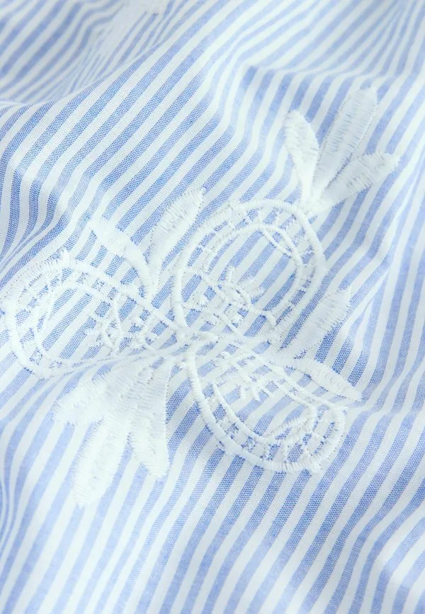 Длинная юбка прямого кроя с вышивкой Next, Light Blue White Stripe — фото 3