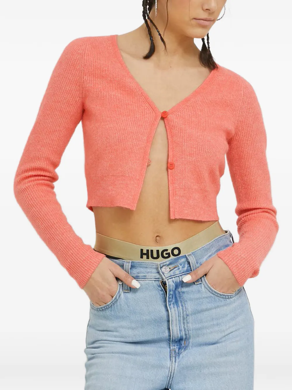 

Кардиган на пуговицах Hugo, оранжевый