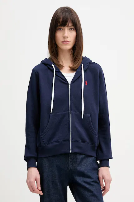 Толстовка на молнии хлопковая Polo Ralph Lauren, синий