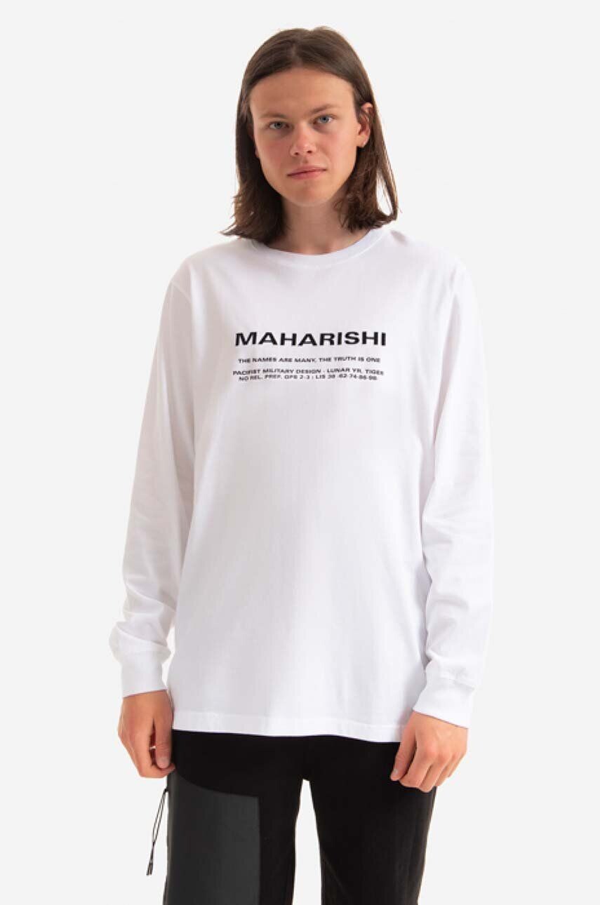 

Футболка Miltype L/S с вышивкой, хлопковый топ с длинными рукавами Maharishi, белый