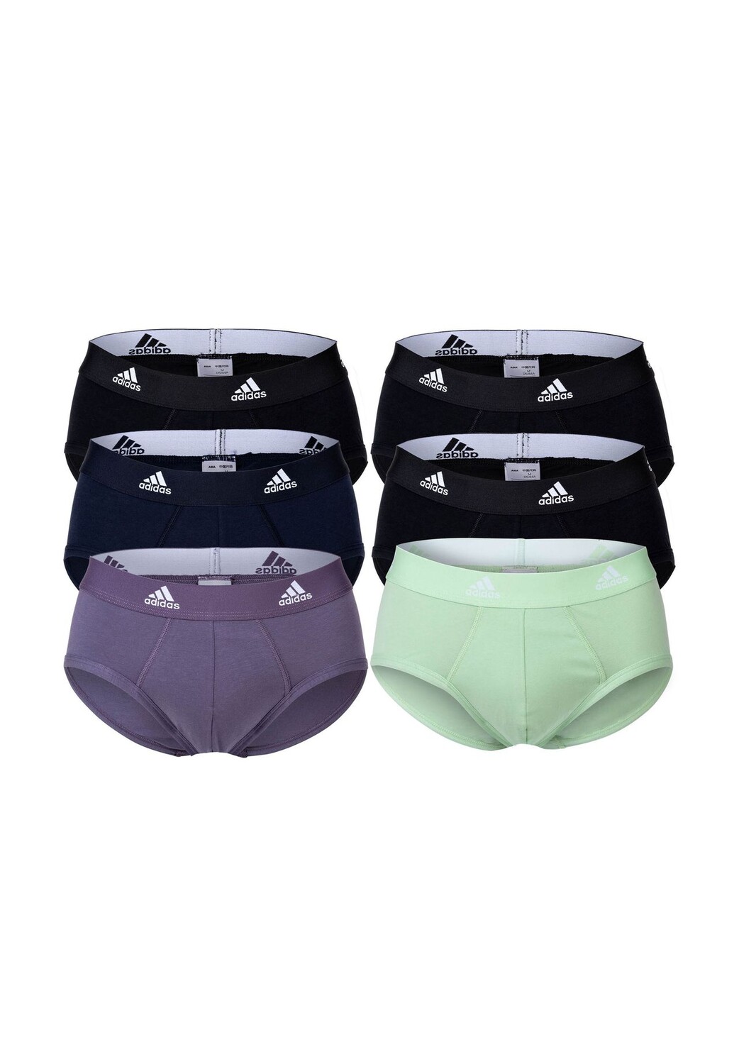 

Мужские трусы, 6 шт. в упаковке - трусы, хлопок Active Flex, логотип adidas, цвет Schwarz Blau Lila