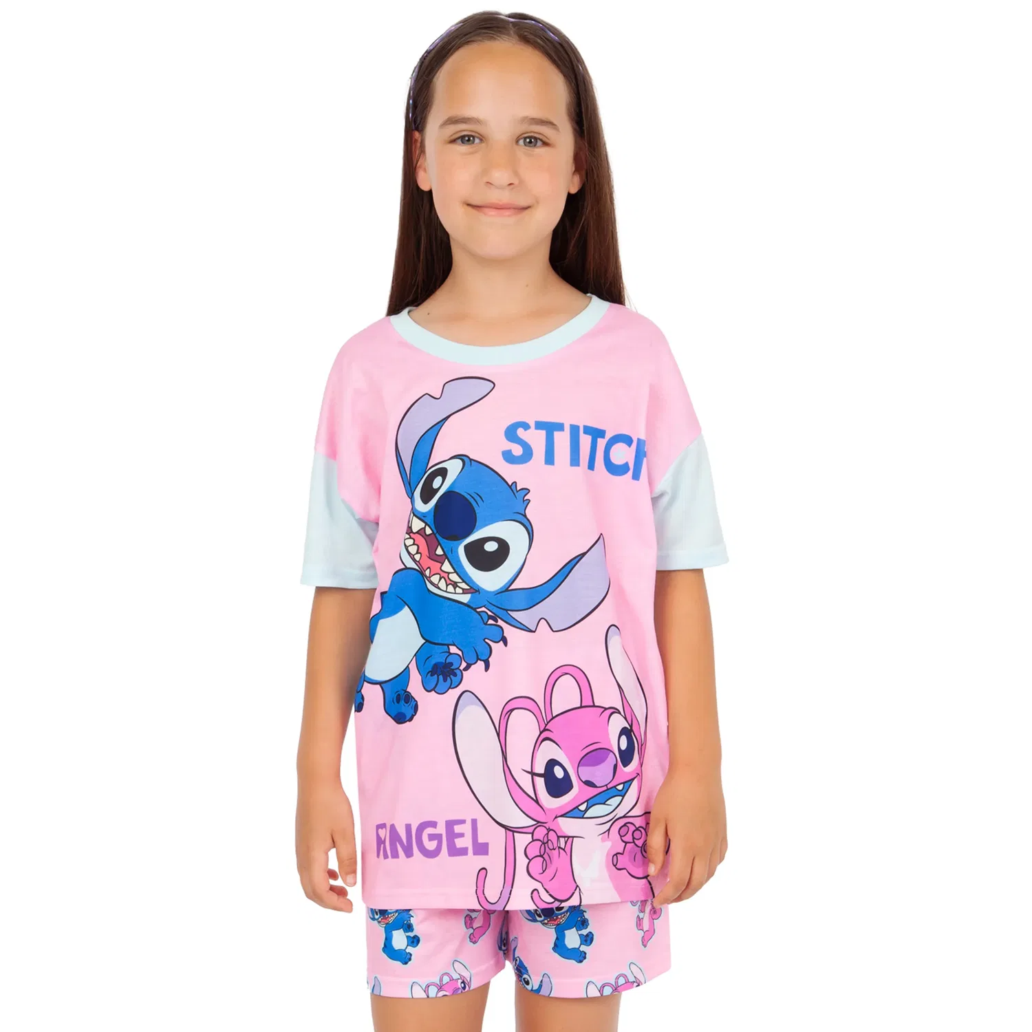 Пижама детская с коротким рукавом Disney Stitch, розовый — фото 2