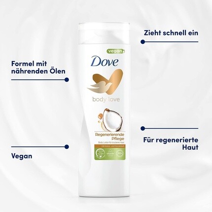 Body Love Лосьон для тела восстанавливающий уход за сухой кожей с ароматом кокоса и миндаля 400мл, Dove — фото 3