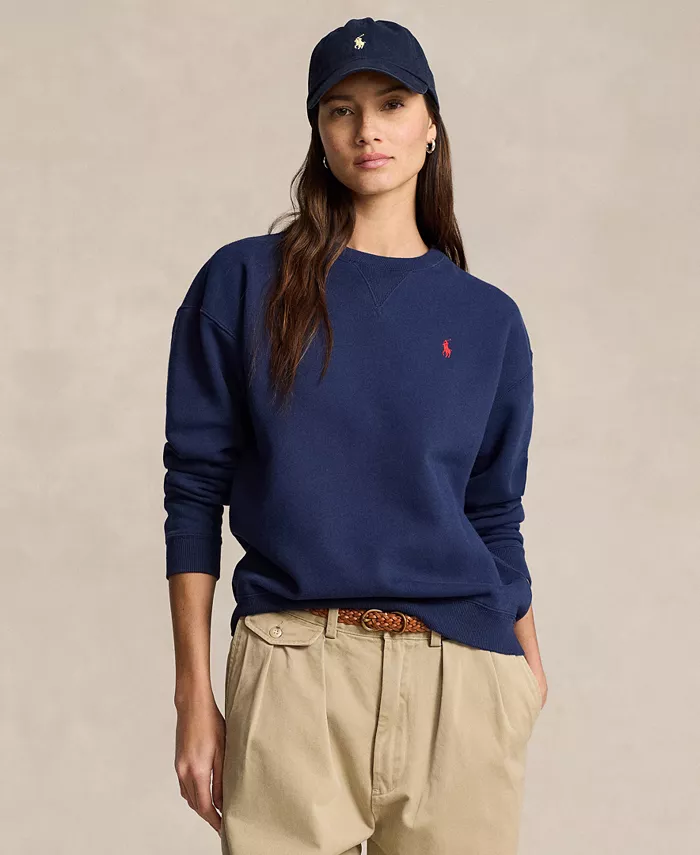 

Женская флисовая толстовка с круглым вырезом Polo Ralph Lauren, синий