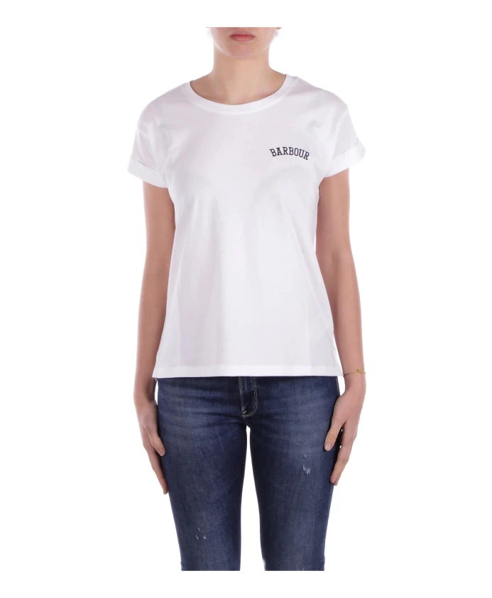 

Белые футболки и поло с логотипом на передней части. Barbour, белый