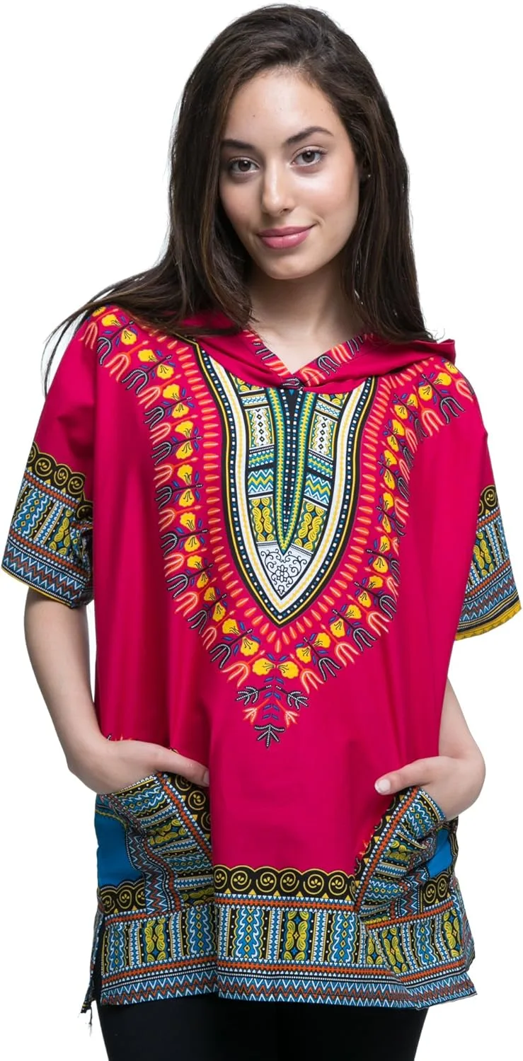 

Традиционный африканский топ дашики с капюшоном C-More