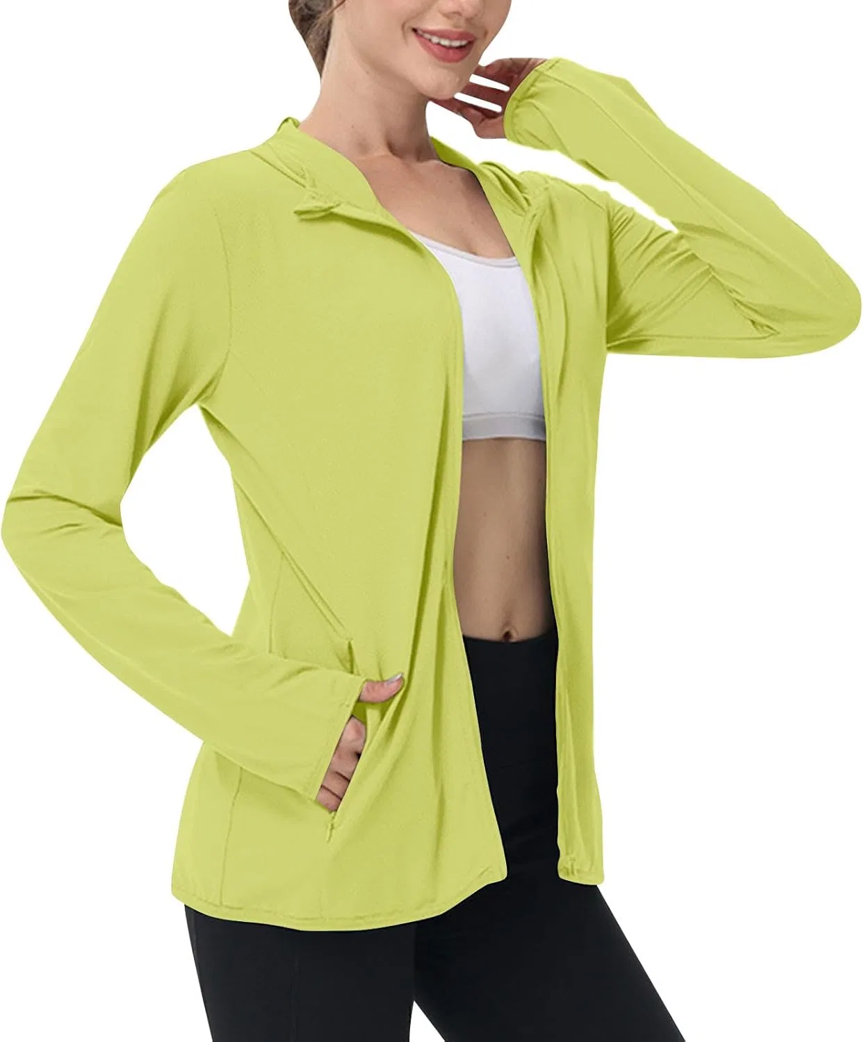 Женская куртка с капюшоном UPF 50+, 02 Yellow