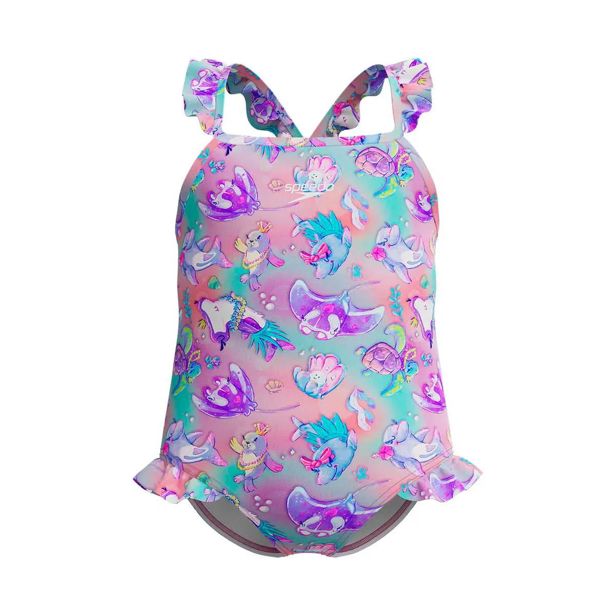 

Купальник Speedo Boys' Digital Frill Thinstrap, фиолетовый