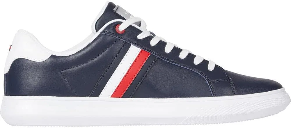 Мужские кроссовки Tommy Hilfiger с низкой подошвой, кожаные, Blue Desert Sky — фото 3