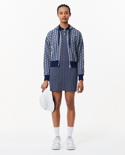 

Жаккардовое платье узкого кроя с монограммой Lacoste, синий