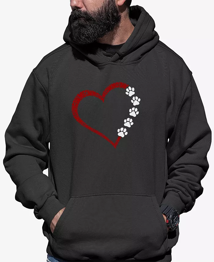 

Мужская толстовка с капюшоном Meow Heart Word Art LA Pop Art, серый