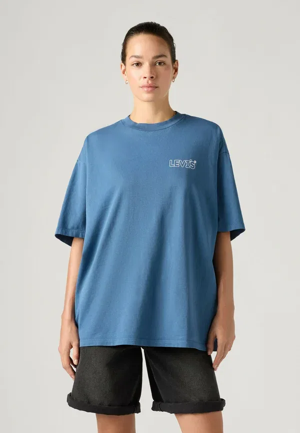 Футболка Levi's Lse_Grph short stack tee lse_stardust fr print t-shirt, цвет голубой — фото 2