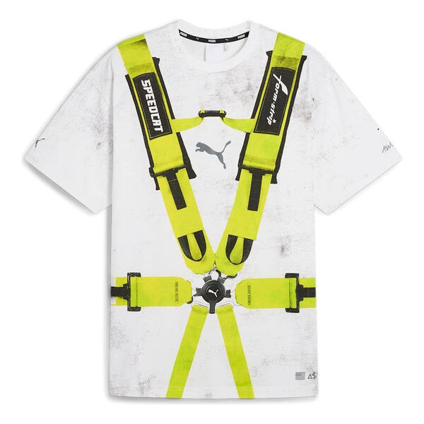 

Футболка x a$ap rocky seatbelt t-shirt 'white lime' Puma, белый