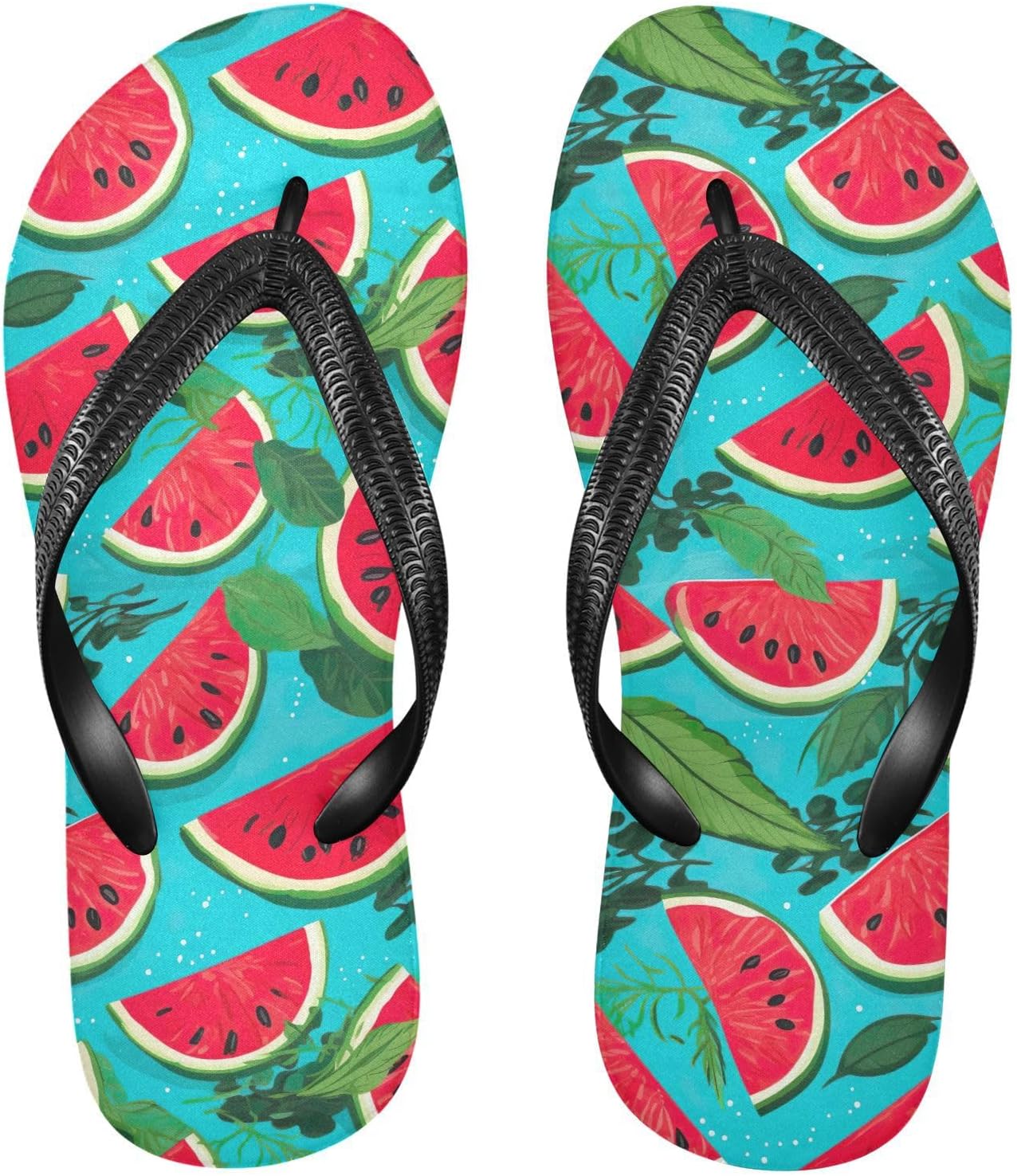 

Женские и мужские шлепанцы SPRIPORT с зелеными листьями арбуза, удобные повседневные вьетнамки с амортизирующей подошвой и нескользящей резиновой подошвой, летние сандалии для прогулок по пляжу