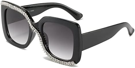 

Солнцезащитные очки 2027 года в квадратной оправе с бриллиантами для женщин и мужчин, ретро-стиль, увеличенная оправа, модные женские солнцезащитные очки UV400 MTZJH, Grey