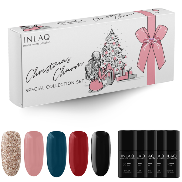 

Рождественский набор гибридных лаков для ногтей, 5x6 мл Inlaq Christmas charm
