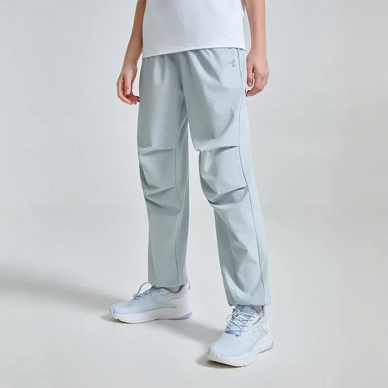 Детские быстросохнущие штаны для тренировок Under Armour Light Gray — фото 4