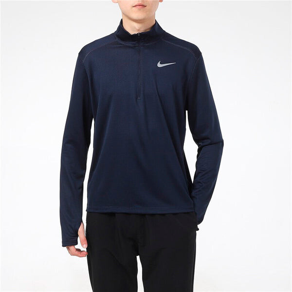 Футболка pacer dri fit кардиган для бега спортивные длинные рукава Nike, синий — фото 4