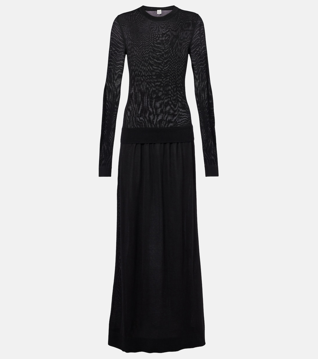 

Платье макси из смесового шелка Toteme, черный